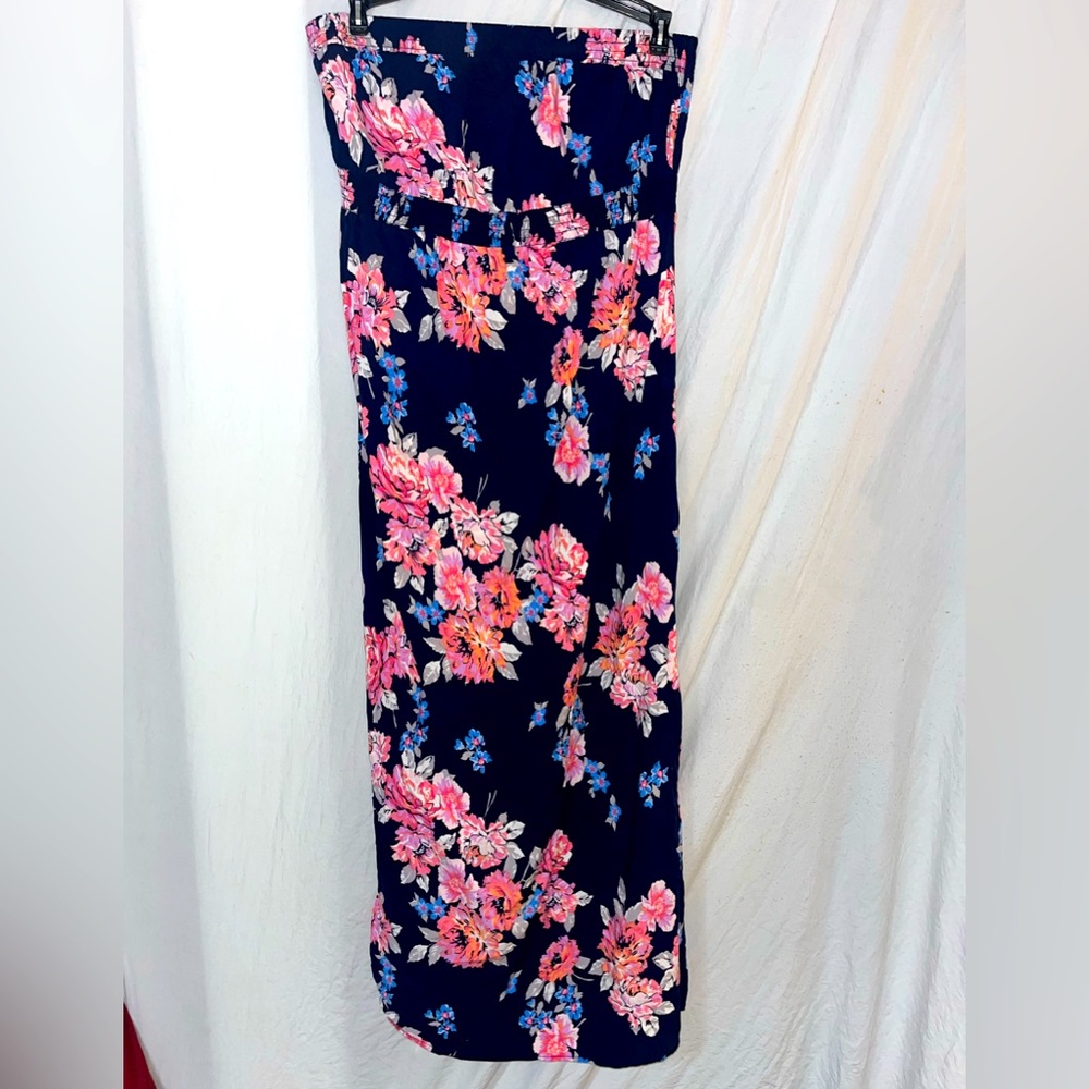 Strapless floral dress